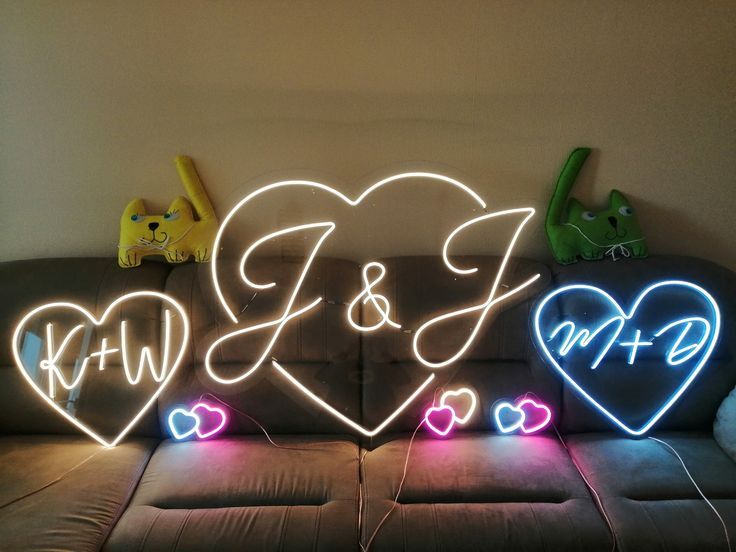Heart neon sign for wedding
